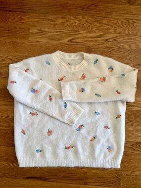 Sezane Mohair Embroidered Amanda Sweater